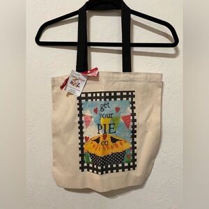 “get your PIE on” canvas tote bag